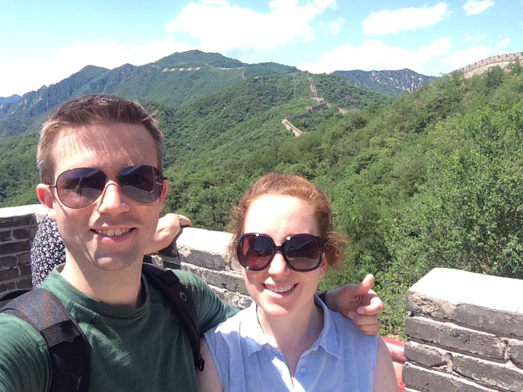 At the Great Wall.  And behind the Great Firewall.  "Hey, No instagram-ing this.  Love China."
