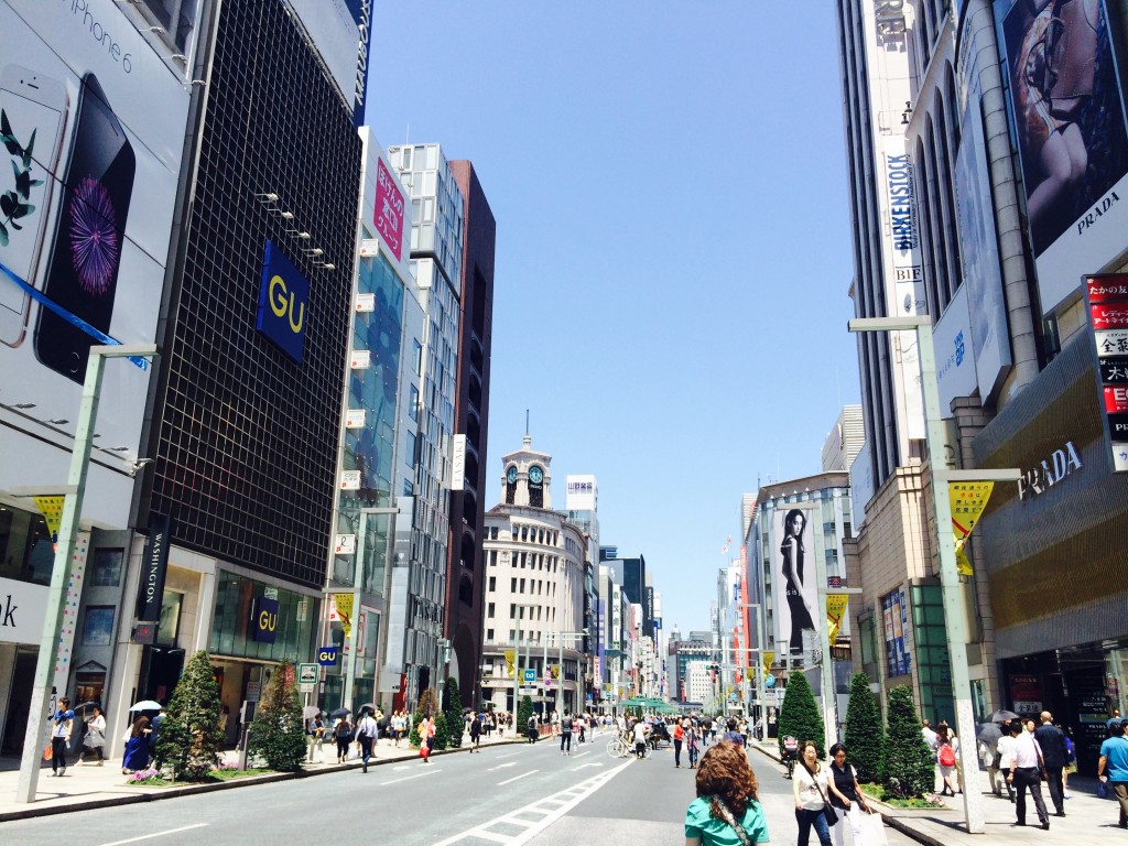 This cool street is in Ginza.  Before it got busy.  Seriously busy.